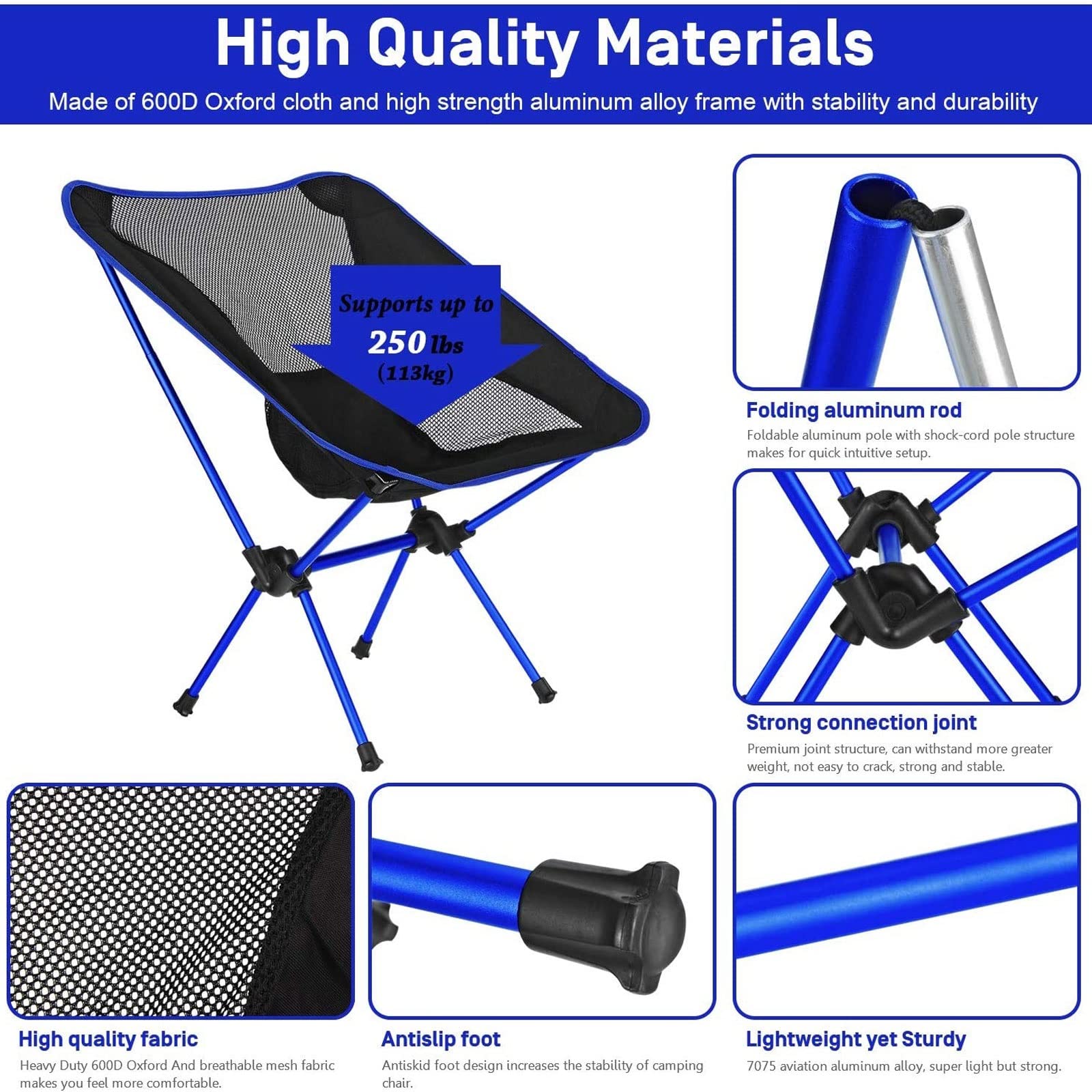 Portable folding camping chair - United Trails